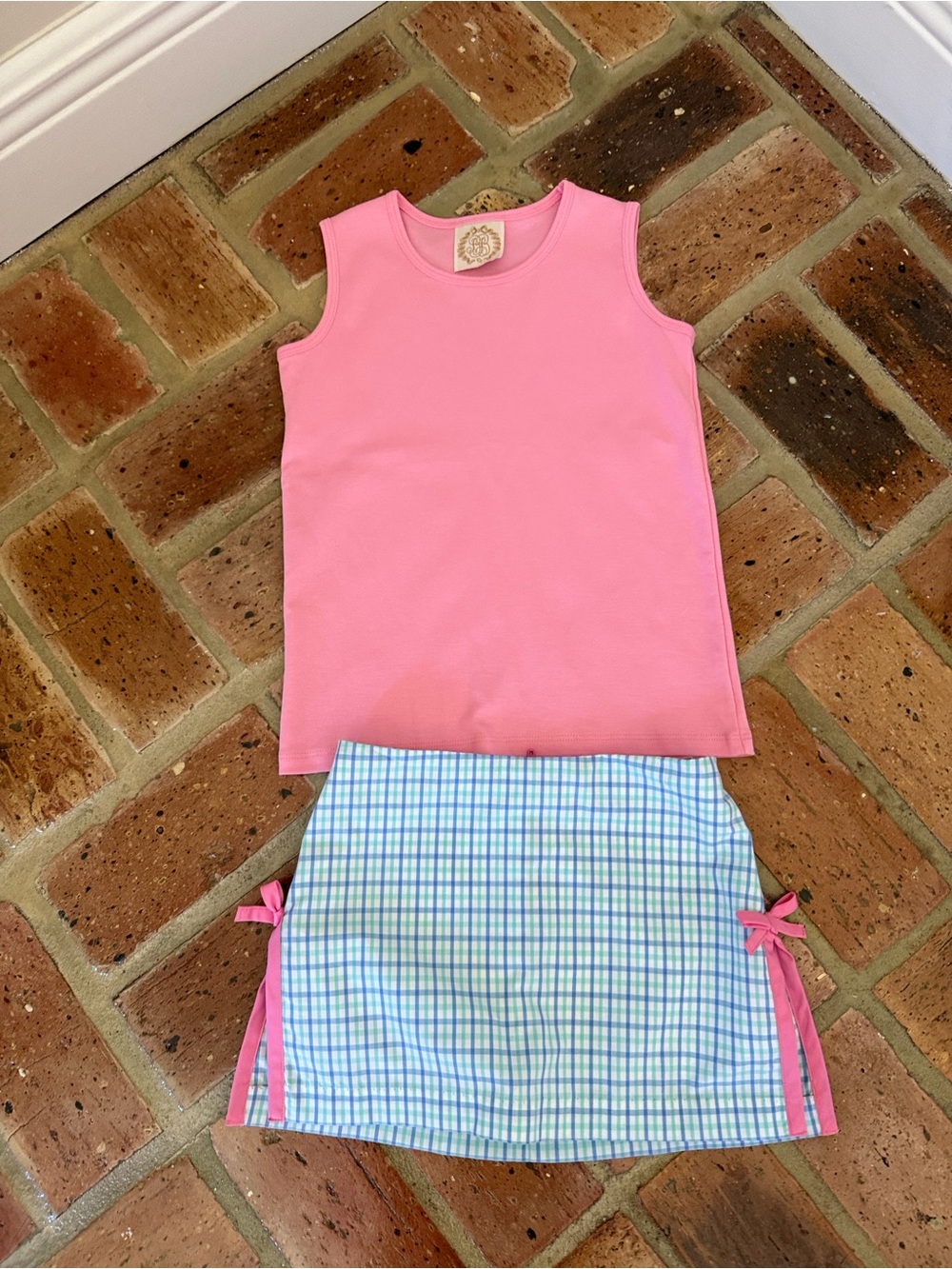 TBBC Girls Clay Club Skort with Matching Pink Tank Size 5/6